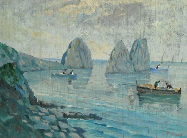 Scuola Napoletana, XIX sec. : Marina  - Auction AUTORI DEL XIX E XX SEC - II - Galleria Pananti Casa d'Aste