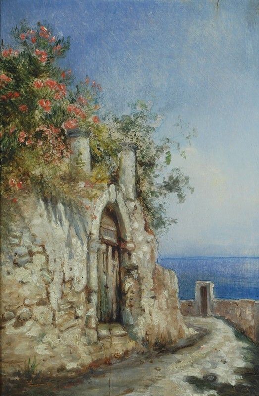Anonimo, XIX - XX sec. : Sentiero panoramico   - Auction AUTORI DEL XIX E XX SEC - II - Galleria Pananti Casa d'Aste