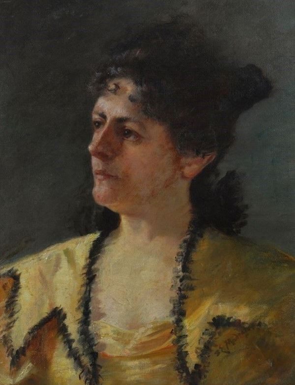 Raimundo De Madrazo Y Garreta : Ritratto di donna  - Olio su tela - Asta AUTORI DEL XIX E XX SEC - II - Galleria Pananti Casa d'Aste