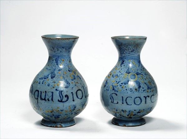 Due fiasche da farmacia  - Auction Antiquariato - Galleria Pananti Casa d'Aste