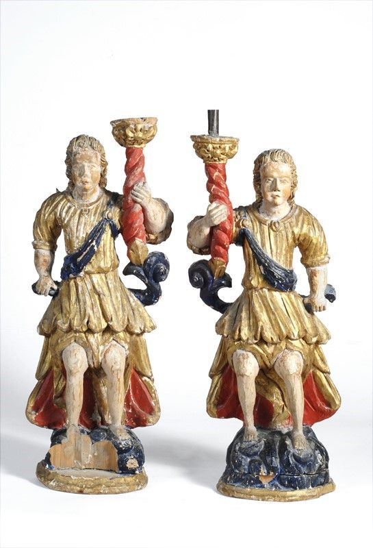 Angeli reggicandelabro  - Auction Antiquariato - Galleria Pananti Casa d'Aste