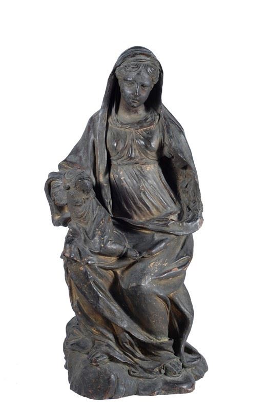 Seated Madonna with Child  - Auction Old paintings, ceramics, sculptures and oriental art - Galleria Pananti Casa d'Aste