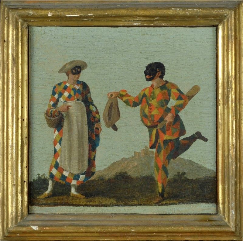 Scuola Veneta, XVIII Sec. - Maschere di Carnevale, Figure Allegoriche, Animali e Strutture Archit...