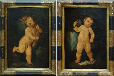 Putto Nudo con Grano e Putto Nudo con Ramo