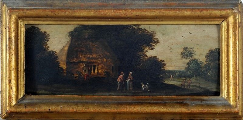 Scuola Fiamminga, XVII Sec. - Tre Paesaggi con Figure