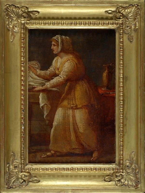 Anonimo, XIX sec. : Servetta  - Olio su tela - Asta Arredi, Oggettistica e Dipinti - Galleria Pananti Casa d'Aste