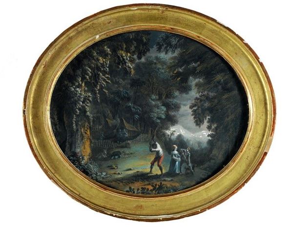 Scuola Europea XIX sec. : Lavoro nei campi  - Pastelli su carta - Asta ANTIQUARIATO, OROLOGI - I - Galleria Pananti Casa d'Aste