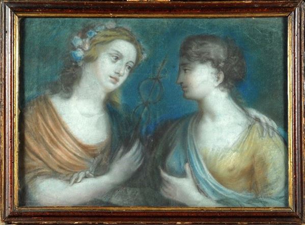 Scuola Veneta, XVIII sec. : Figure femminili  - Auction Antiquariato - Galleria Pananti Casa d'Aste