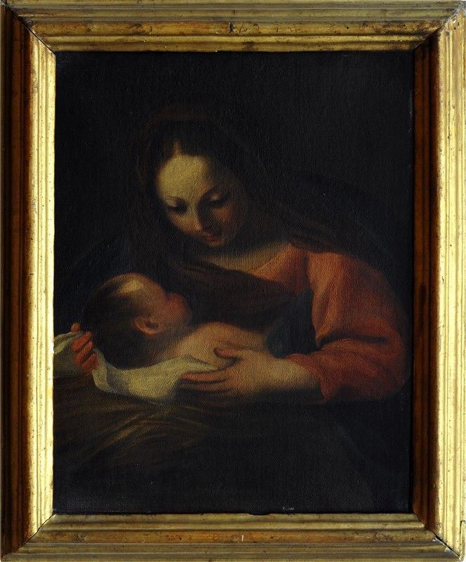 Scuola Romana, XVIII Sec. - Madonna Col Bambino (da Carlo Maratta)