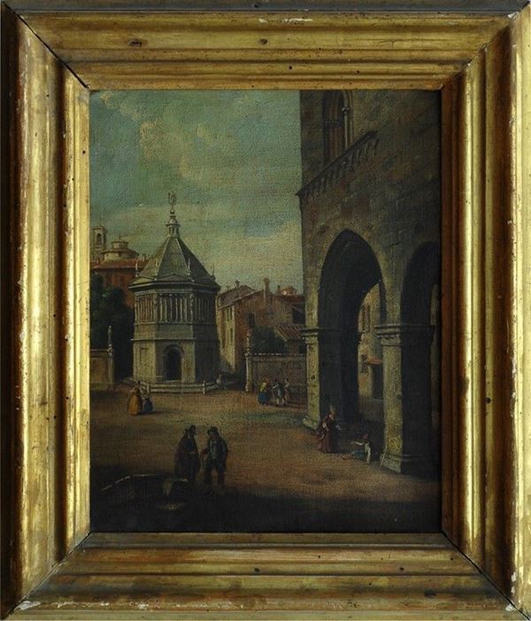 Anonimo, XIX sec. : Il Battistero di Bergamo  - Auction ANTIQUARIATO, OROLOGI - I - Galleria Pananti Casa d'Aste