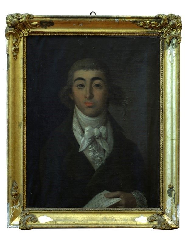 Anonimo, Inizi XIX Sec. - Ritratto di Gentiluomo con Lettera; Ritratto di Giovane Donna