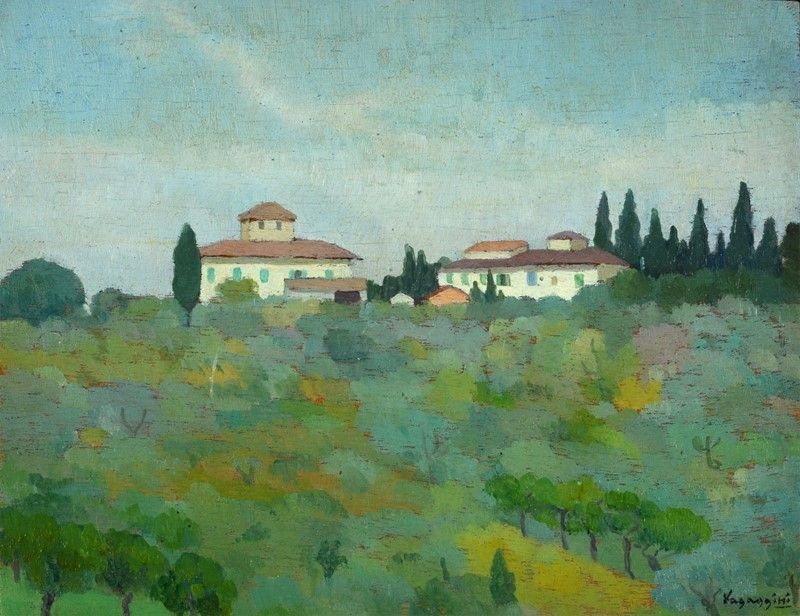 Anonimo, XX Sec. - Paesaggio; Volto