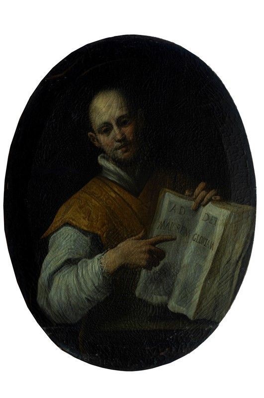 Scuola Veneta, XVII sec. - Santo con libro