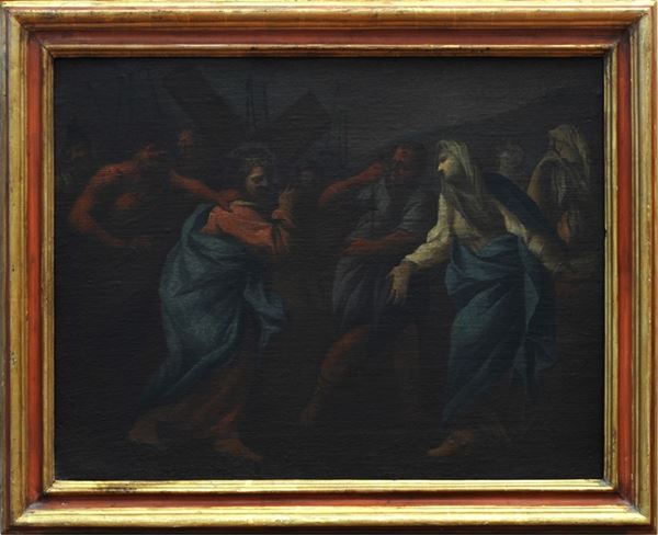 Scuola Fiorentina, XVIII sec. : Salita al Calvario  - Olio su tela - Asta ANTIQUARIATO - Galleria Pananti Casa d'Aste