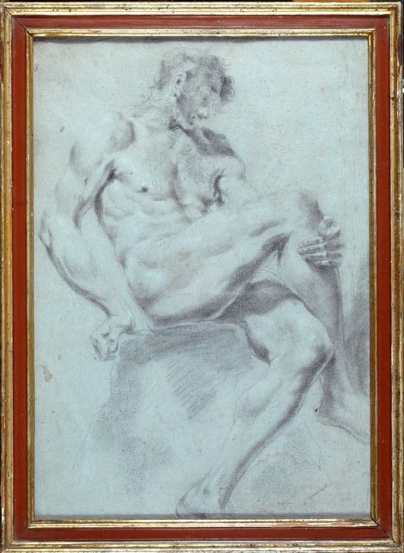 Scuola Italia Settentrionale, XVIII sec. : Nudo maschile  - Auction ANTIQUARIATO, OROLOGI - I - Galleria Pananti Casa d'Aste