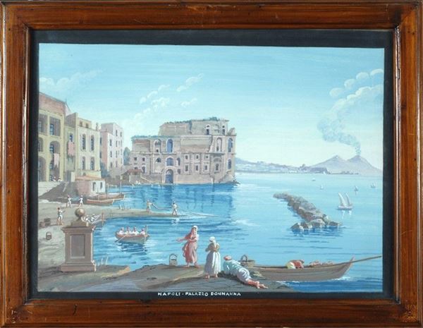 Anonimo, XIX sec. : Veduta di Napoli - Donn'Anna  - Auction ANTIQUARIATO, OROLOGI - I - Galleria Pananti Casa d'Aste