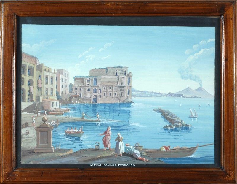 Anonimo, XIX Sec. - Veduta di Napoli - Donn'anna