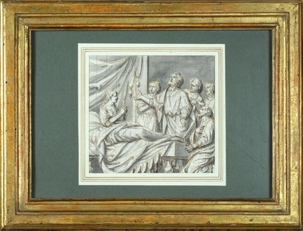 Anonimo, fine XVIII sec. : Il trapasso di una devota  - Auction ANTIQUARIATO, OROLOGI - I - Galleria Pananti Casa d'Aste