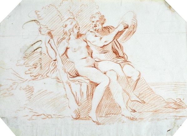 Scuola Emiliana, XVIII sec. : Figura  - Auction ANTIQUARIATO, OROLOGI - I - Galleria Pananti Casa d'Aste