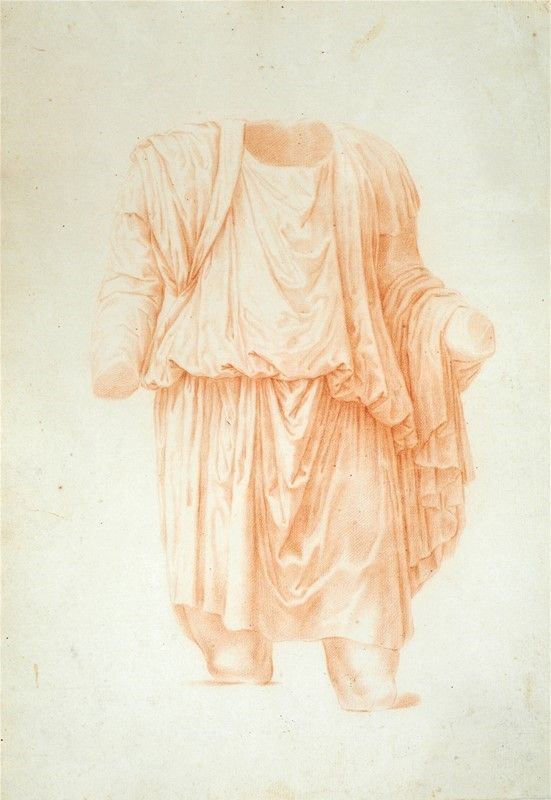 Anonimo, XVIII sec. : Studio di scultura romana  - Sanguigna su carta - Asta ANTIQUARIATO, OROLOGI - I - Galleria Pananti Casa d'Aste