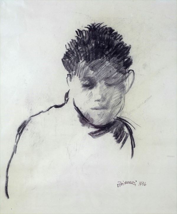 Nino Tirinnanzi : Volto di ragazzo  - Auction Arredi, Oggettistica e Dipinti - Galleria Pananti Casa d'Aste