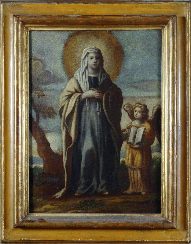 Anonimo, XVIII Sec. - La Vergine con un Angelo
