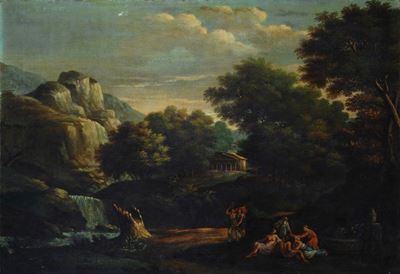 Paesaggio con Figure e Tempio Classico