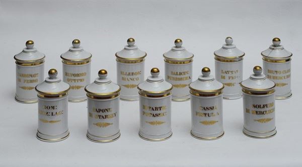 Undici Vasi da farmacia  - Auction ANTIQUARIATO, OROLOGI - I - Galleria Pananti Casa d'Aste