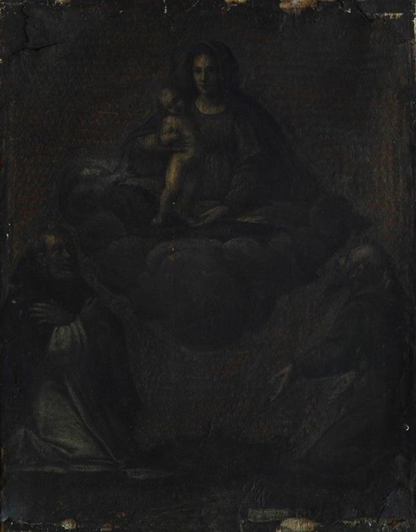 Anonimo, XVI sec. : Madonna con Bambino e Santi  - Olio su cuoio - Asta ANTIQUARIATO, OROLOGI - I - Galleria Pananti Casa d'Aste