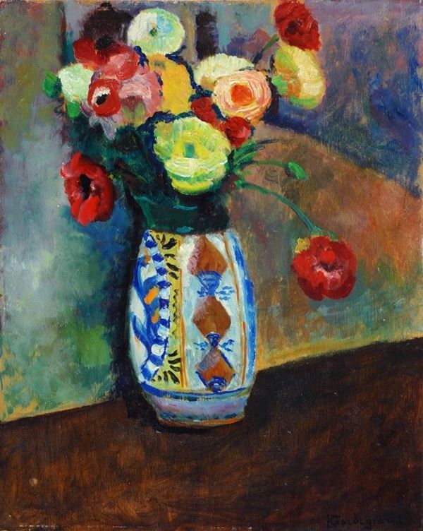 Eduardo Gordigiani : Vaso di fiori  - Auction AUTORI DEL XIX E XX SEC - II - Galleria Pananti Casa d'Aste