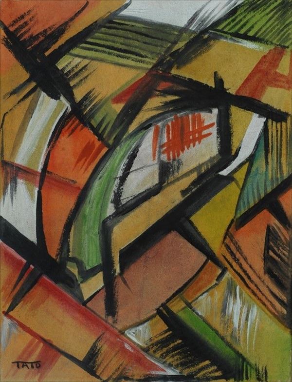 (Guglielmo Sansoni) Tato : Senza titolo  - Tempera e acquerello su carta - Asta Arte Moderna e Contemporanea - III - Galleria Pananti Casa d'Aste