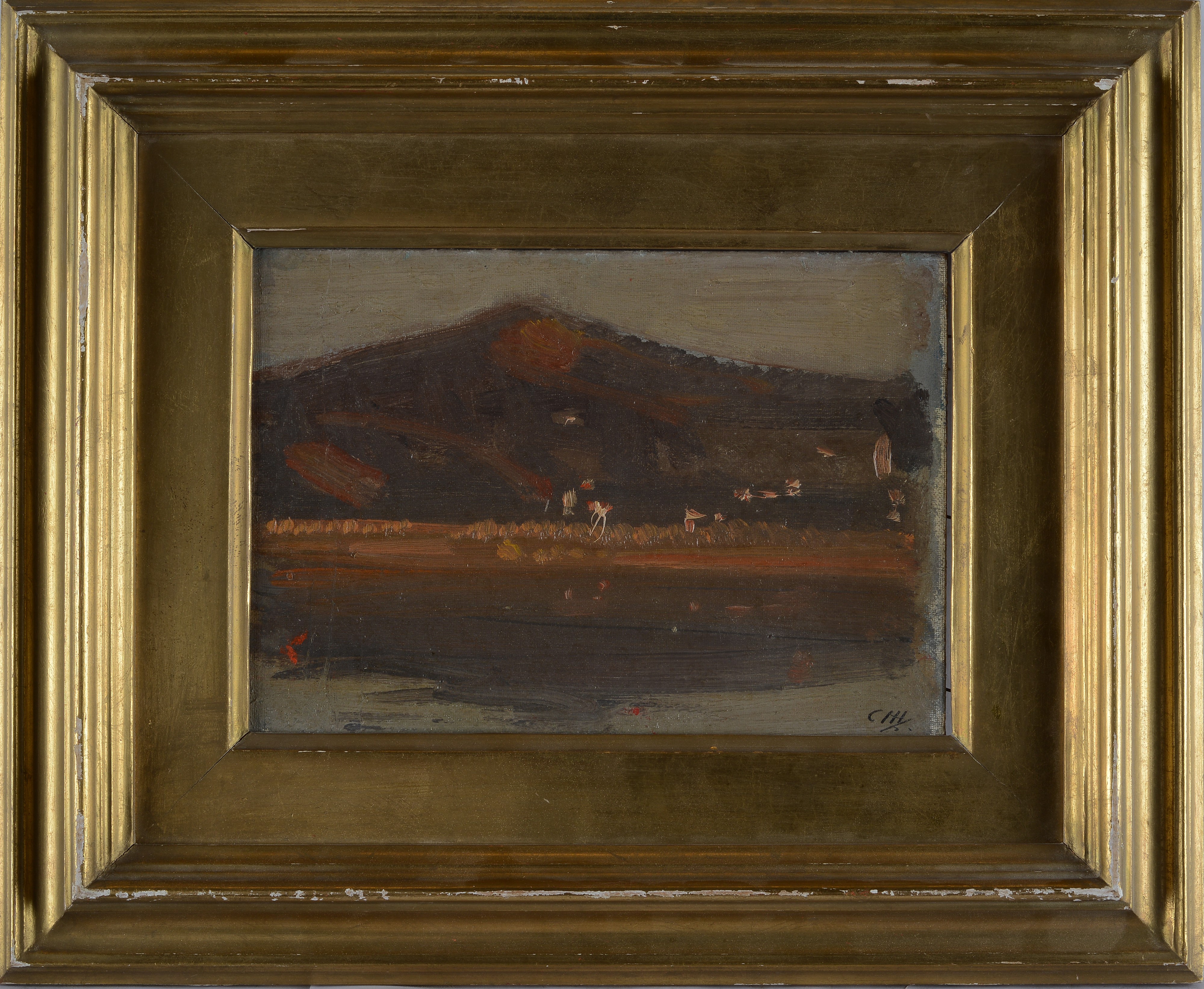 Pietro Annigoni - Paesaggio, olio su tela riportata su cartone
