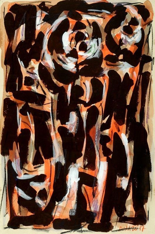 Piero Dorazio : Senza titolo  (1957)  - Tempera, acquerello e pastello su carta riportata su tela - Asta Arte Moderna e Contemporanea - III - Galleria Pananti Casa d'Aste