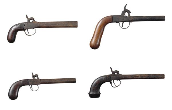 Four muzzle-loading pistols