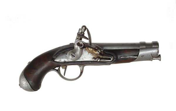 A flintlock pistol                                                                 