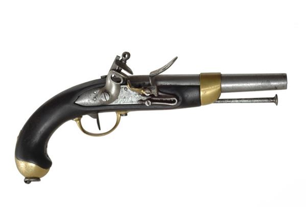 A cavalry flintlock pistol                                                                                                    