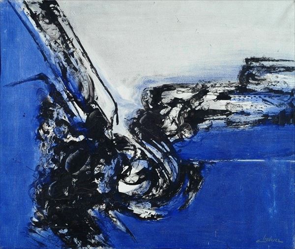 Ferdinando Chevrier : Dall'esterno  (1963)  - Olio su tela - Asta Arte Moderna e Contemporanea - III - Galleria Pananti Casa d'Aste