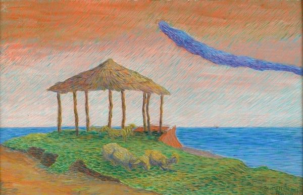 Benvenuto Benvenuti - Paesaggio costiero con gregge