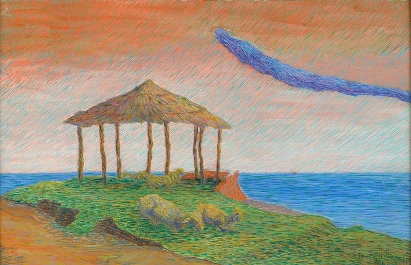 Benvenuto Benvenuti - Paesaggio Costiero con Gregge