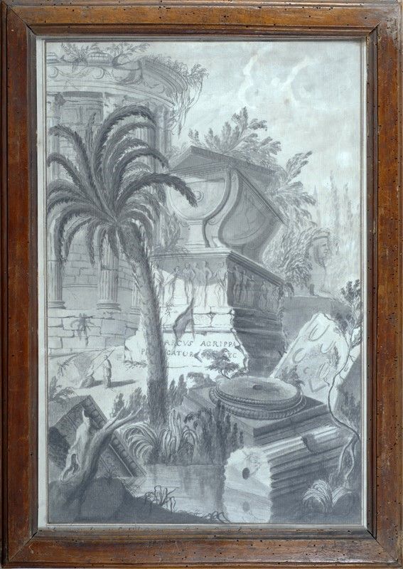 Anonimo, XVIII - XIX Sec. - Quattro Disegni da Giovanni Battista Piranesi