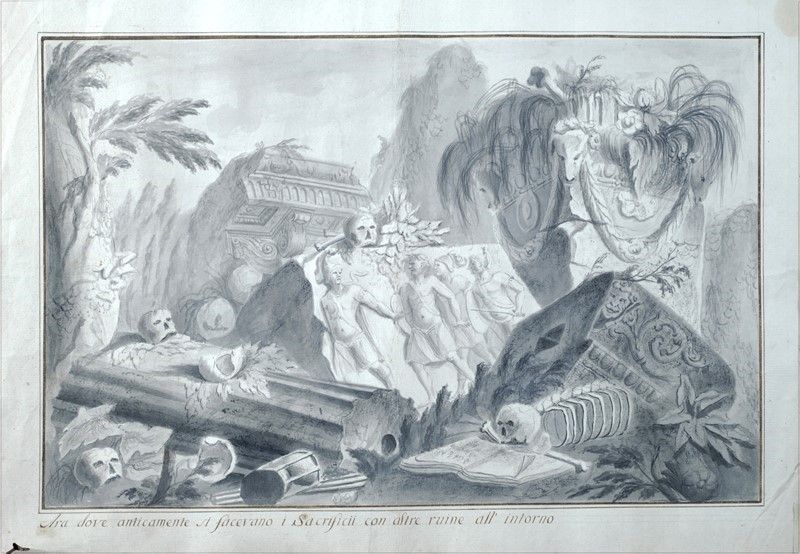 Anonimo, XVIII - XIX Sec. - Quattro Disegni da Giovanni Battista Piranesi