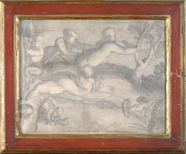 Anonimo, XIX sec. - Satiri e amorini 