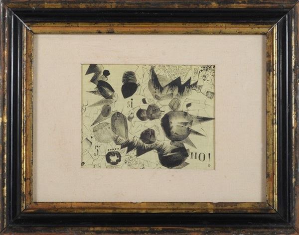 Anonimo, XX sec. : Composizione astratta  - Auction Arredi, Oggettistica e Dipinti - Galleria Pananti Casa d'Aste