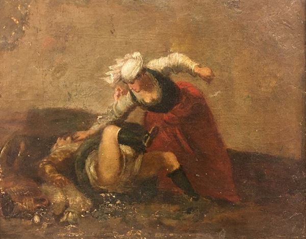 Seguace di Eug&#232;ne Delacroix,Scuola Francese, XIX sec. - Lotta delle comari