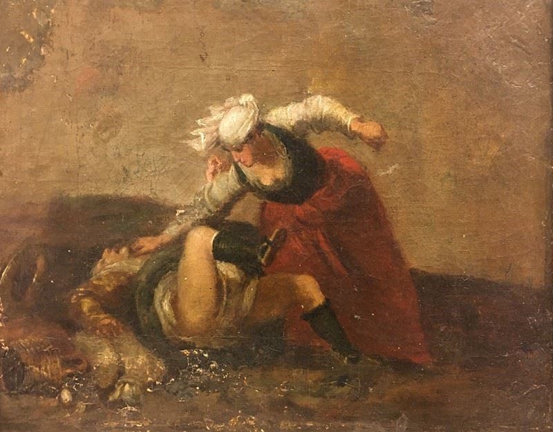 Scuola Francese, XIX Sec., Seguace di Eugène Delacroix - Lotta delle Comari