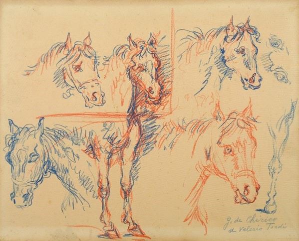 Giorgio de Chirico - Studio di per teste di cavalli