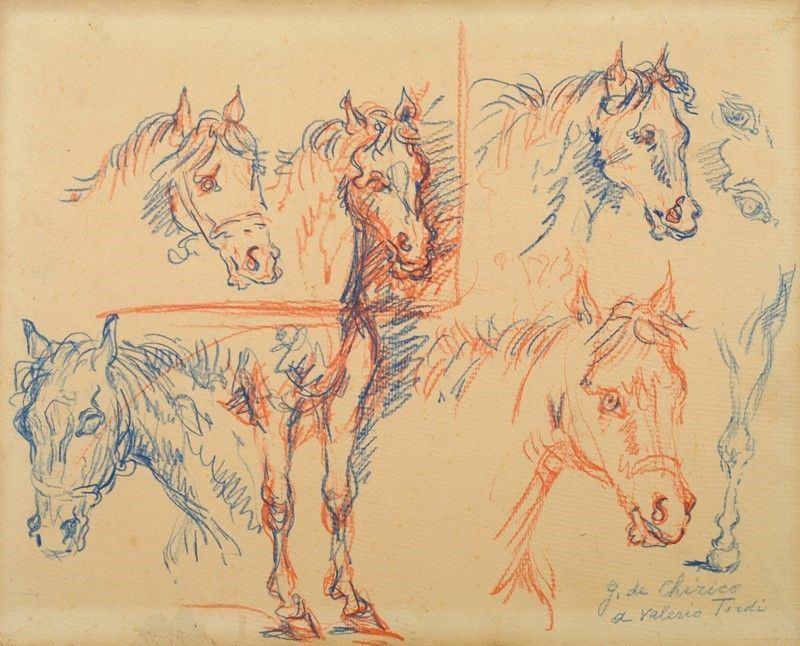 Giorgio De Chirico - Studio di per Teste di Cavalli