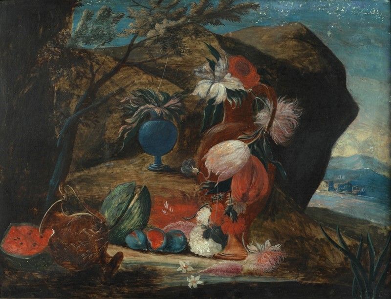 Scuola Francese, XVIII Sec. - Coppia di Nature Morte