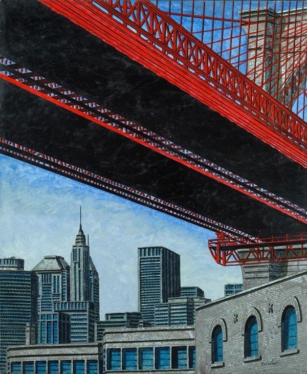 Tonino Caputo : Ponte di Brooklyn  - Acrilico su tela - Asta Arte Moderna e Contemporanea - III - Galleria Pananti Casa d'Aste