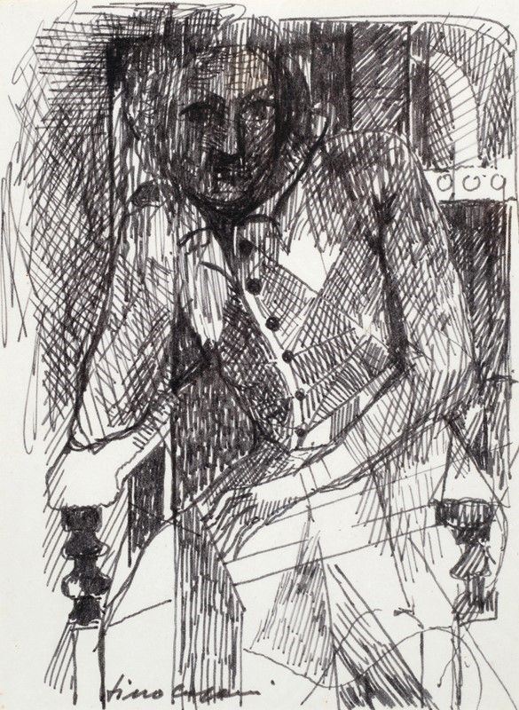 Dino Caponi : Figure  - Ink on paper - Auction Modern and Contemporary art - Galleria Pananti Casa d'Aste